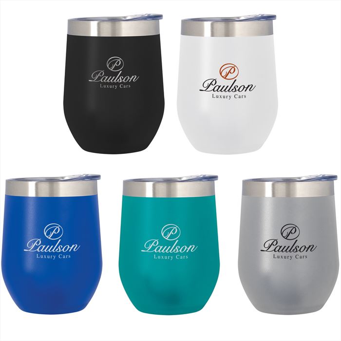 DH5661 12 Oz. Vinay Stainless Steel Stemless Wine Glass With Custom Imprint
